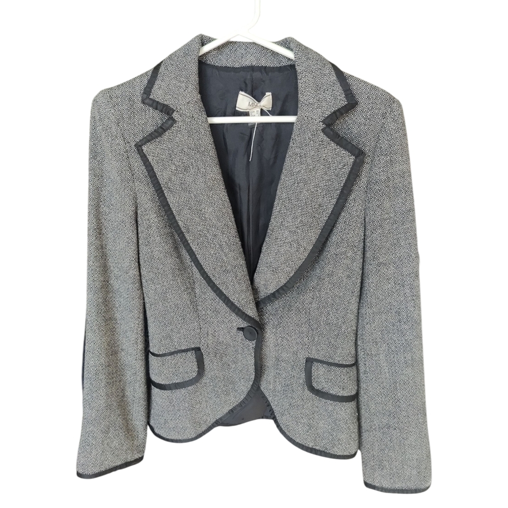 Women's Gray Blazer with Black‎ Trim